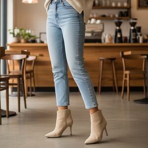 J. Crew: Elegant Pointed Toe Tan Suede Ankle Boots